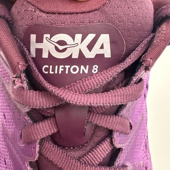 Hoka One One Clifton 8 Running Shoes Womens 8B Purple Pink Athletic Sneakers - Picture 6 of 12
